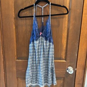 Victoria’s Secret Blue Lace Halter Dress XS